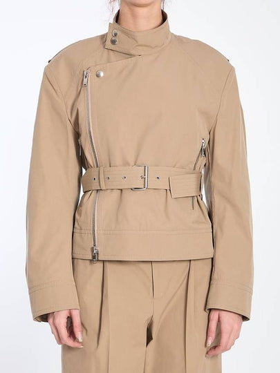 Compact Cotton Belt Jacket Beige - BOTTEGA VENETA - BALAAN 2