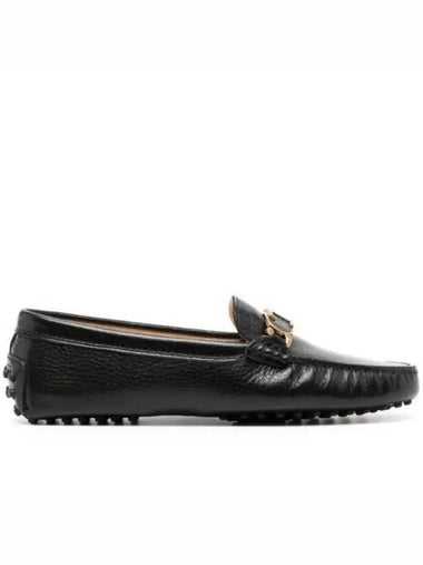 Women's Gommino Leather Driving Shoes Black - TOD'S - BALAAN 1