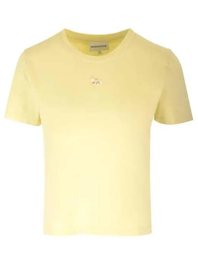 Baby Fox Patch Baby Short Sleeve T-Shirt Chalk Yellow - MAISON KITSUNE - BALAAN 2