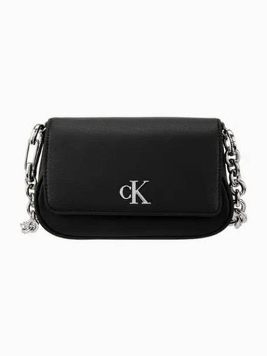 JEANS Women s CKJ Minimal Monogram Flab Wrap Shoulder Bag 20 Black 4K3034G UB1 - CALVIN KLEIN - BALAAN 1