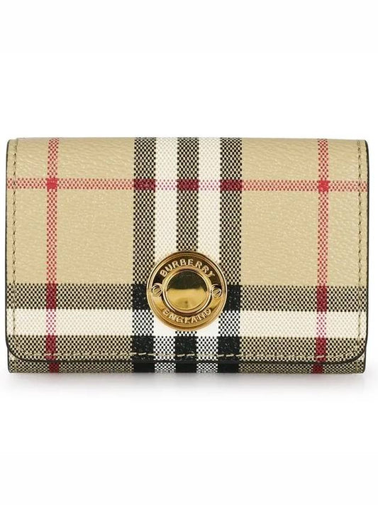 Vintage Check Leather Small Folding Wallet Archive - BURBERRY - BALAAN 2