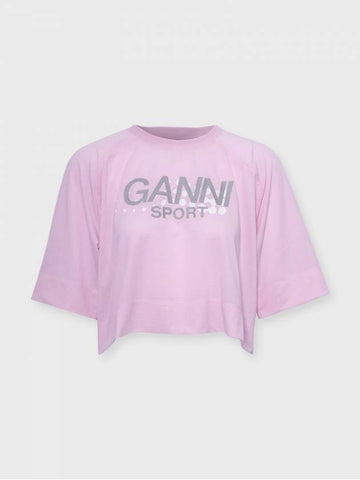 Active mesh cropped T shirt - GANNI - BALAAN 1