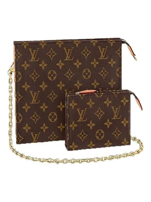 Louis Vuitton Toiletry Chain Monogram Pouch Bag Brown - LOUIS VUITTON - BALAAN 1