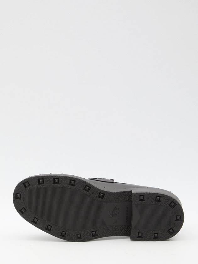 Rock Stud Leather Loafers Black - VALENTINO - BALAAN 5