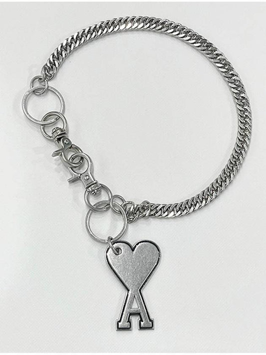 Heart Logo Metal Key Holder Silver - AMI - BALAAN 2