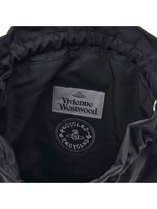 Logo Plaque Drawstring Bucket Bag Black - VIVIENNE WESTWOOD - BALAAN 10