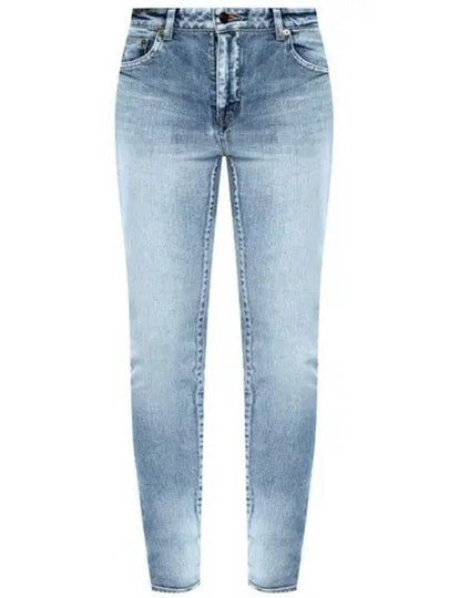 Women's Denim Skinny Jeans Light Blue - SAINT LAURENT - BALAAN 2