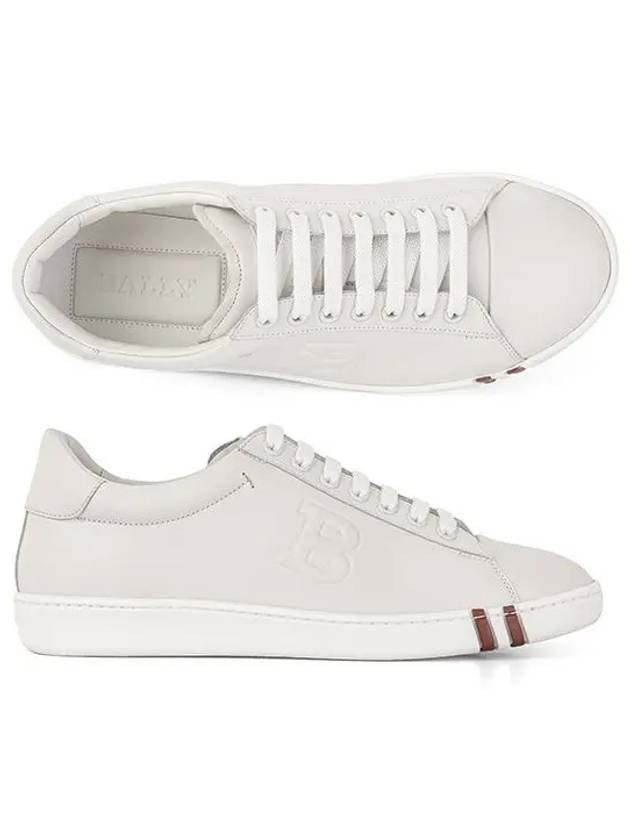 logo leather low-top sneakers white - BALLY - BALAAN 3