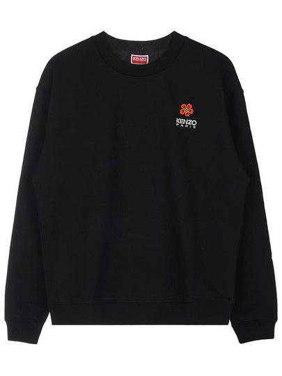 Boke Flower Embroidery Cotton Sweatshirt Black - KENZO - BALAAN 2