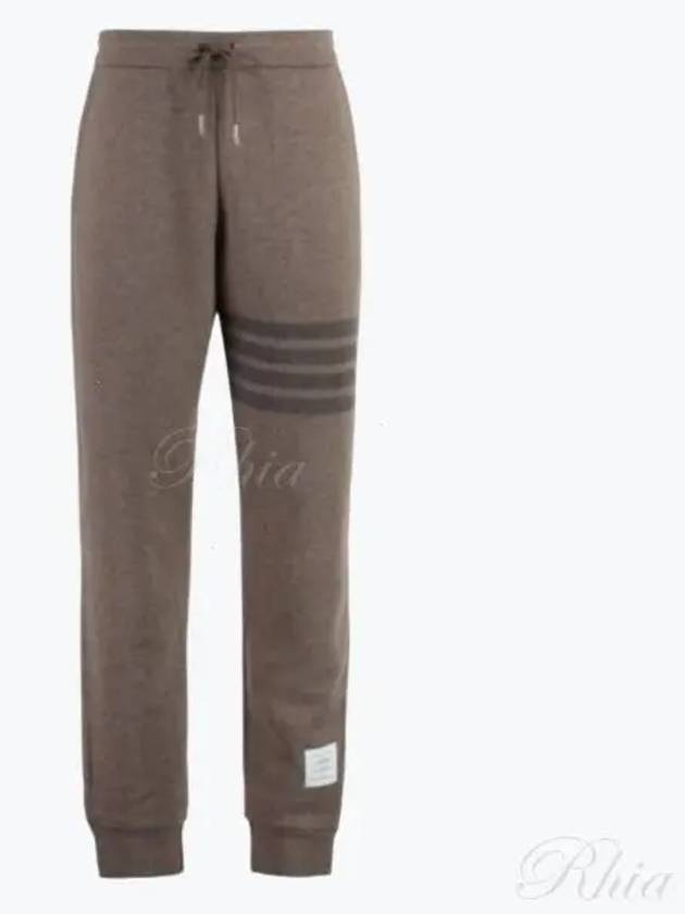 4 Bar Loopback Wool Track Pants Brown - THOM BROWNE - BALAAN 2