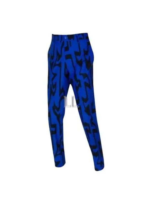 Men's Ellott Print Pants Glitch Bridge Blue - J.LINDEBERG - BALAAN 2