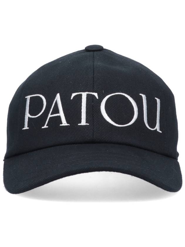 Embroidered Logo Cotton Ball Cap Black - PATOU - BALAAN 2