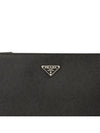 Triangle Logo Saffiano Leather Clutch Black - PRADA - BALAAN 7