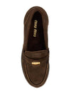 Suede Penny Loafer Brown - MIU MIU - BALAAN 3