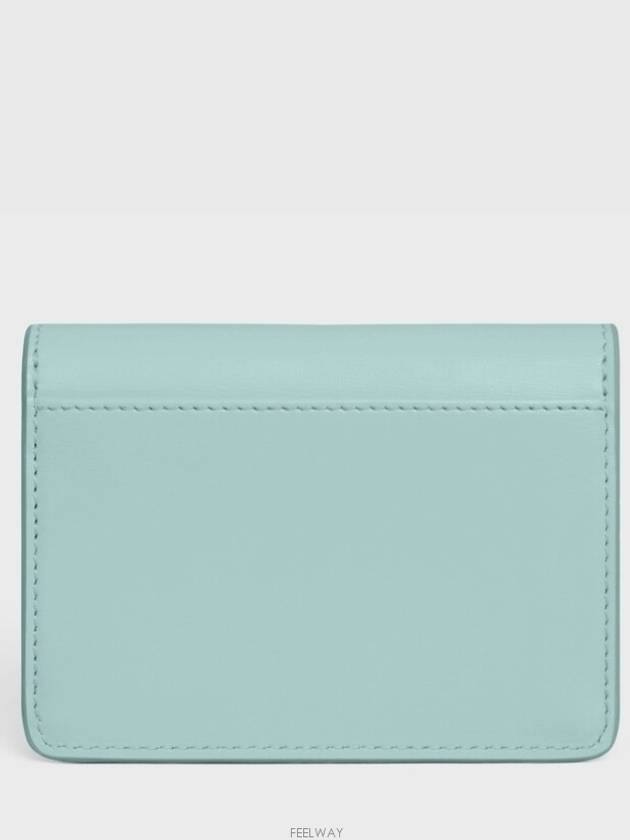 Flap Triomphe Card Wallet Shiny Calfskin Blue Lagoon 10I583DPV 06PS - CELINE - BALAAN 6