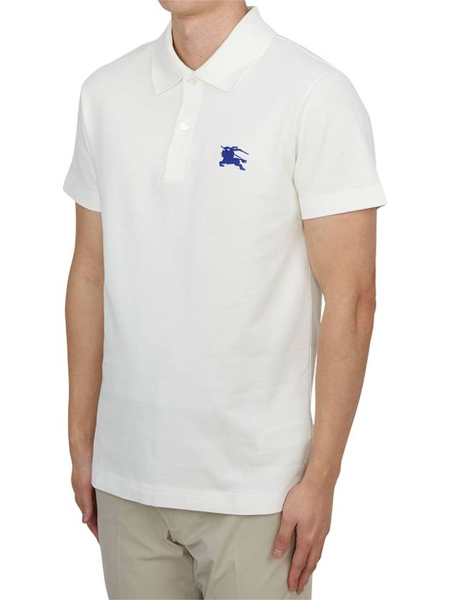 EKD Embroidered Cotton Polo Shirt White - BURBERRY - BALAAN 3