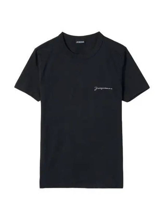 Jacquemus Classic Logo Short Sleeve T Shirt Black Tee - JACQUEMUS - BALAAN 1