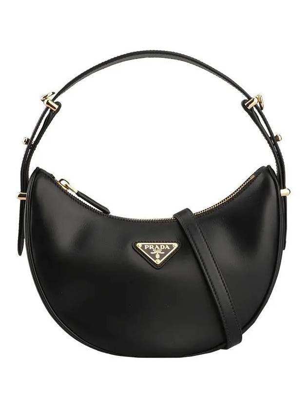 Arque Leather Shoulder Bag Black - PRADA - BALAAN 2