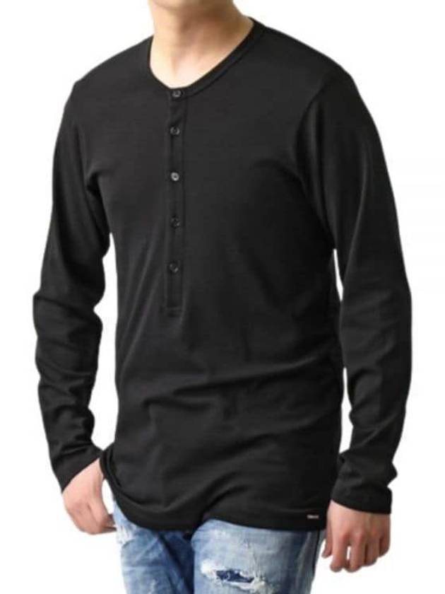 Henry Neck Long Sleeve T-Shirt Black - TOM FORD - BALAAN 2