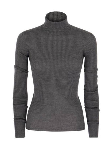 FLAVIA Virgin Wool Turtleneck Gray - MAX MARA SPORTMAX - BALAAN 1