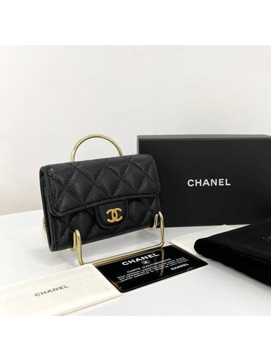 Caviar flap card wallet black - CHANEL - BALAAN 1