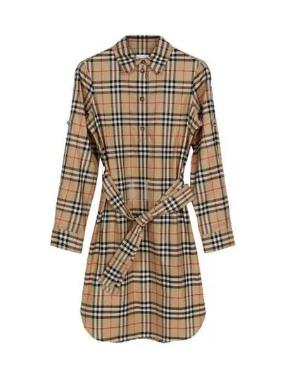 Vintage Check Belted Short Dress Beige - BURBERRY - BALAAN 2