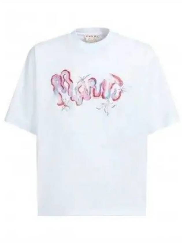 Logo Print Short Sleeve T-Shirt White - MARNI - BALAAN 2