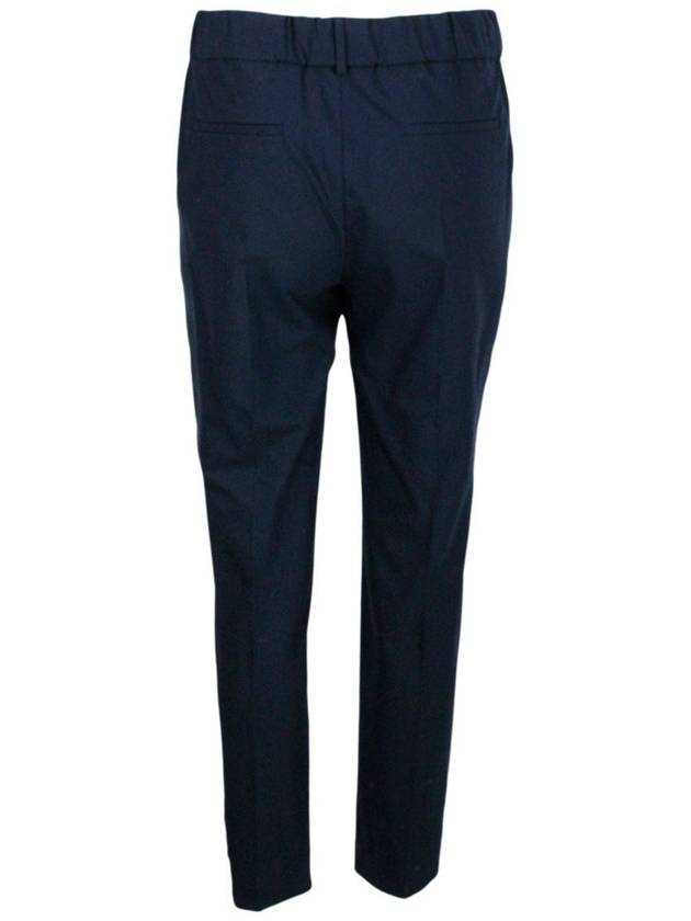 Women's Cotton Straight Pants Navy - BRUNELLO CUCINELLI - BALAAN 4