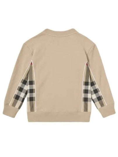 Kids Check Panel Crew Neck Sweatshirt Archive Beige 8051436 A7026 - BURBERRY - BALAAN 2