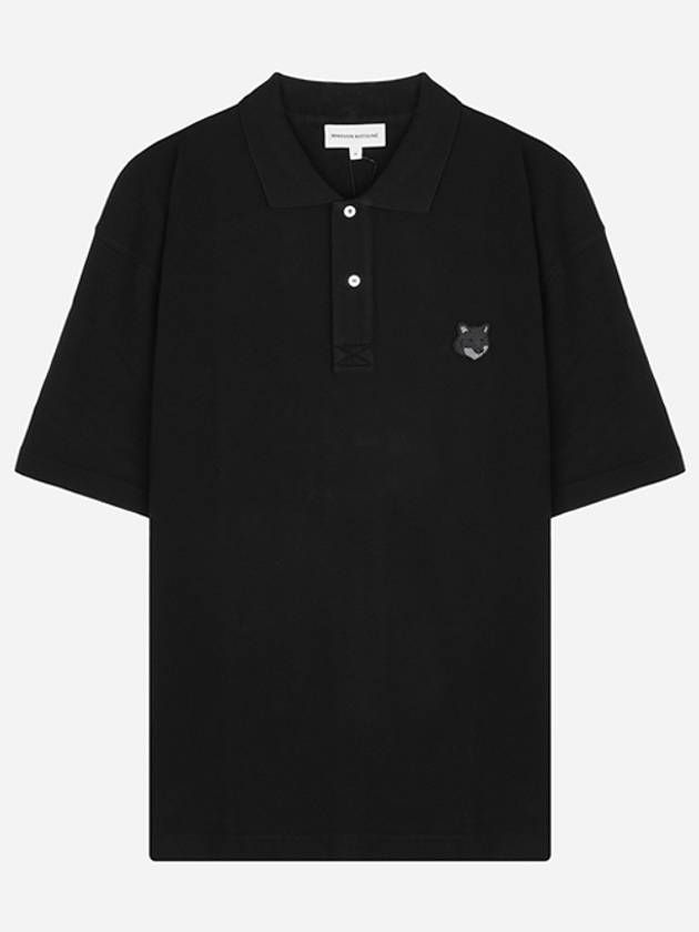 Bold Fox Head Patch Oversized Polo Shirt Black - MAISON KITSUNE - BALAAN 2