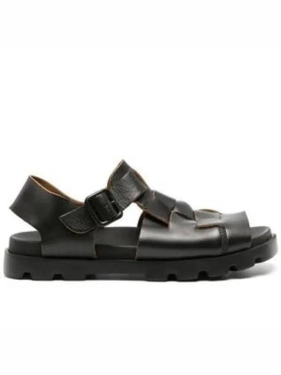 Brutus Interwoven Design Leather Sandals Black - CAMPER - BALAAN 2