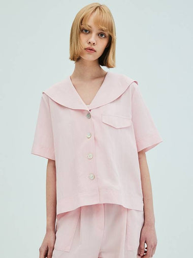 Sailor Collar Stitch Blouse Pink - OPENING SUNSHINE - BALAAN 1