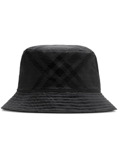 Check Nylon Blend Bucket Hat Black - BURBERRY - BALAAN 1