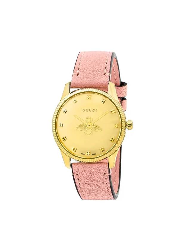 G Timeless 29mm Leather Quartz Watch Pink - GUCCI - BALAAN 1