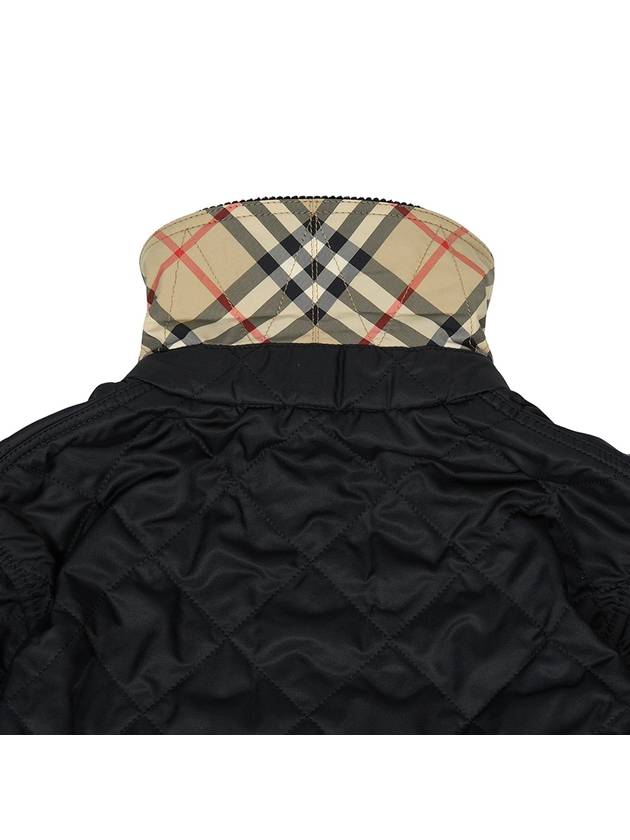 Kids Corduroy Collar Diamond Quilted Jacket Black - BURBERRY - BALAAN 8