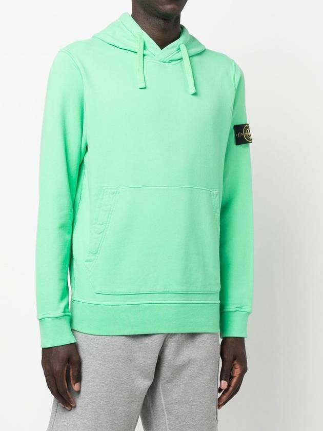 Wappen Patch Cotton Fleece Hoodie Light Green - STONE ISLAND - BALAAN 4