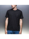 Tone On Tone Heart Logo Organic Cotton Short Sleeve T-Shirt Black - AMI - BALAAN 7