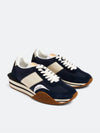 Logo James Panel Low Top Sneakers Navy - TOM FORD - BALAAN 4