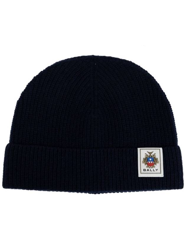 Logo Patch Wool Beanie Black - BALLY - BALAAN 2