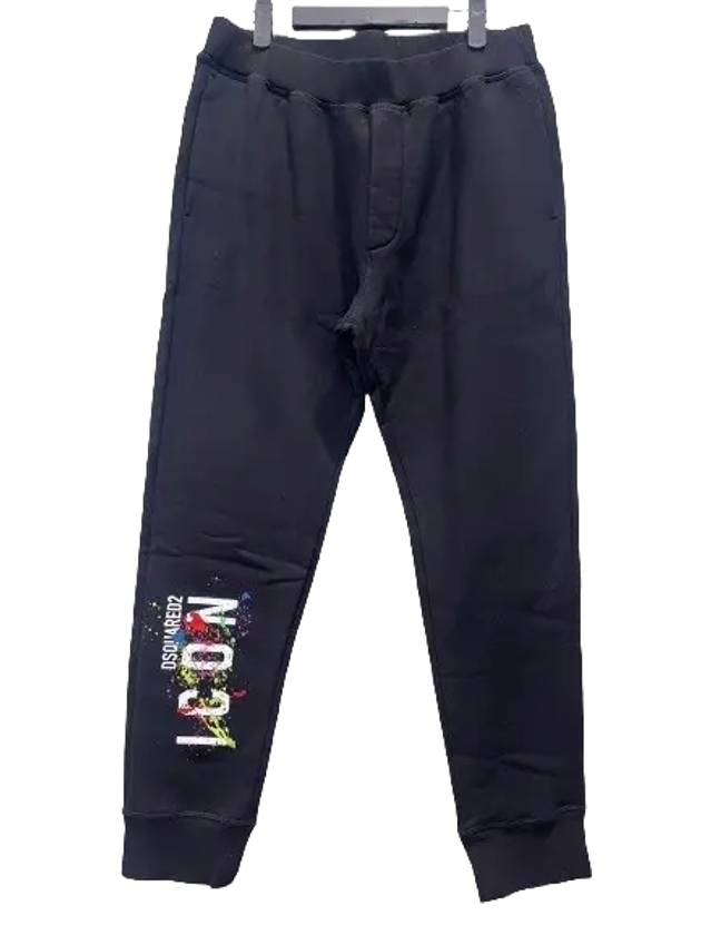 Men's Icon Splatter Track Pants Black - DSQUARED2 - BALAAN 2