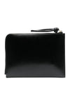 Envelope Calf Leather Pouch Bag Black - JIL SANDER - BALAAN 4