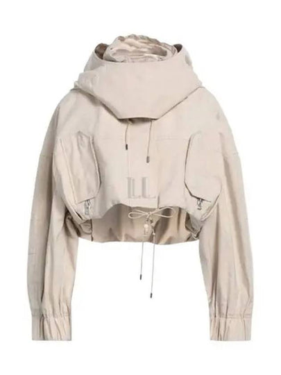 Women's La Raphia Crop Parka Beige - JACQUEMUS - BALAAN 2