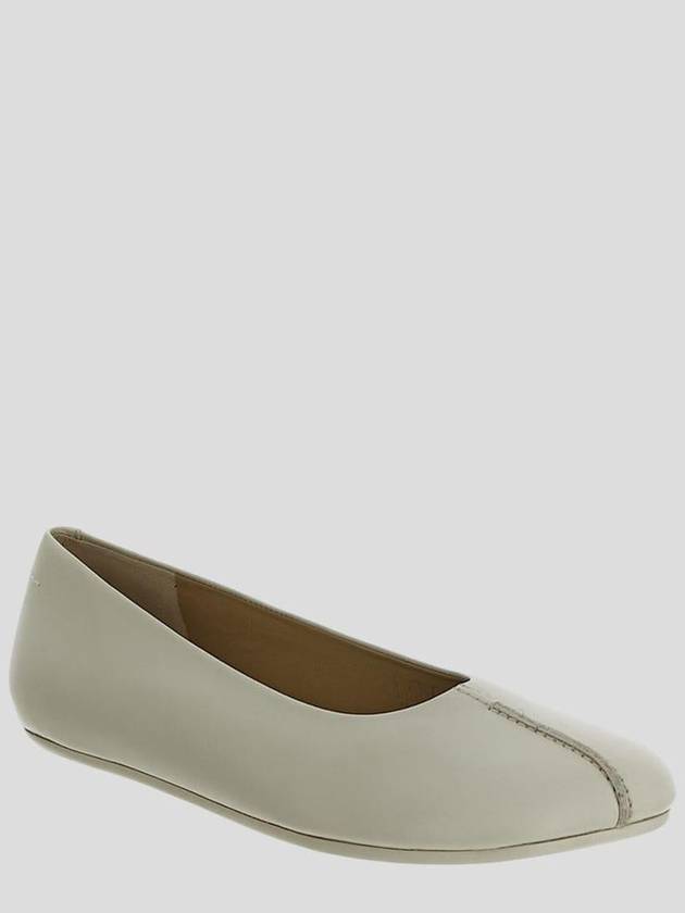 Stitched Out Leather Flats Ivory - MAISON MARGIELA - BALAAN 3