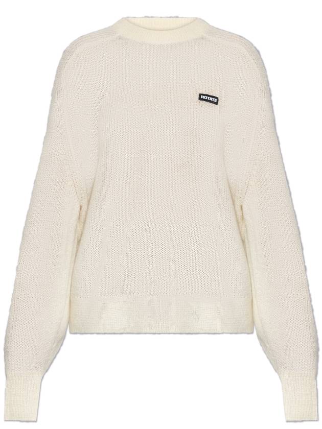 ROTATE Sweater With Logo Patch, Women's, Cream - ROTATE - BALAAN 1