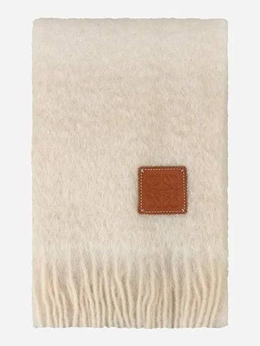 Anagram Fringe Mohair Scarf White - LOEWE - BALAAN 2