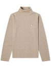 Fox Head Patch Fitted Wool Turtleneck Beige Melange - MAISON KITSUNE - BALAAN 2