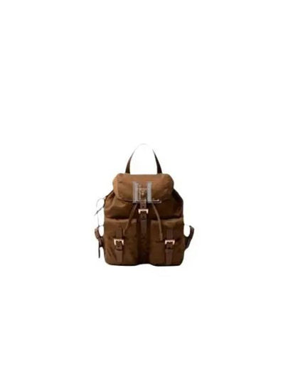 Triangle Logo Re Nylon Small Backpack Cork - PRADA - BALAAN 2