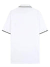 Stretch Cotton Pique Short Sleeve Polo Shirt White - STONE ISLAND - BALAAN 4