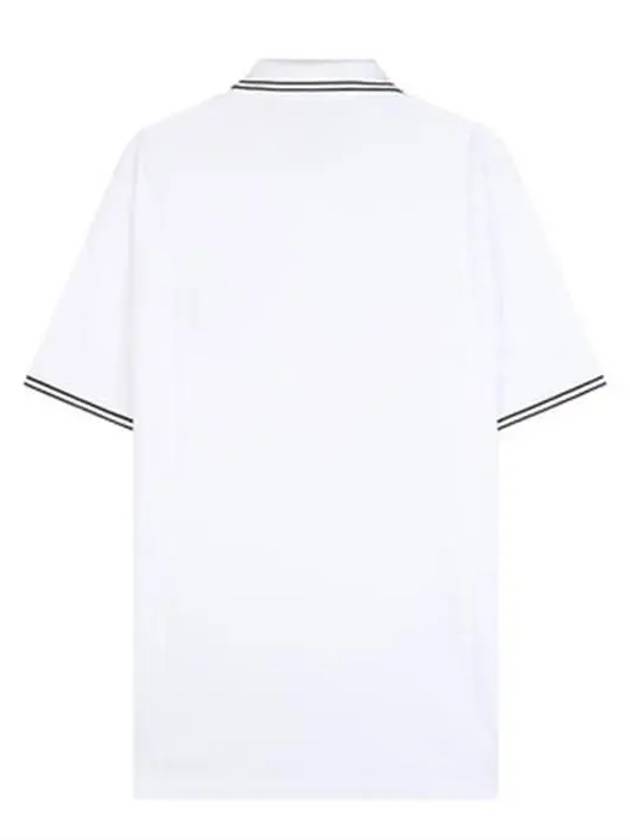 Stretch Cotton Pique Short Sleeve Polo Shirt White - STONE ISLAND - BALAAN 4