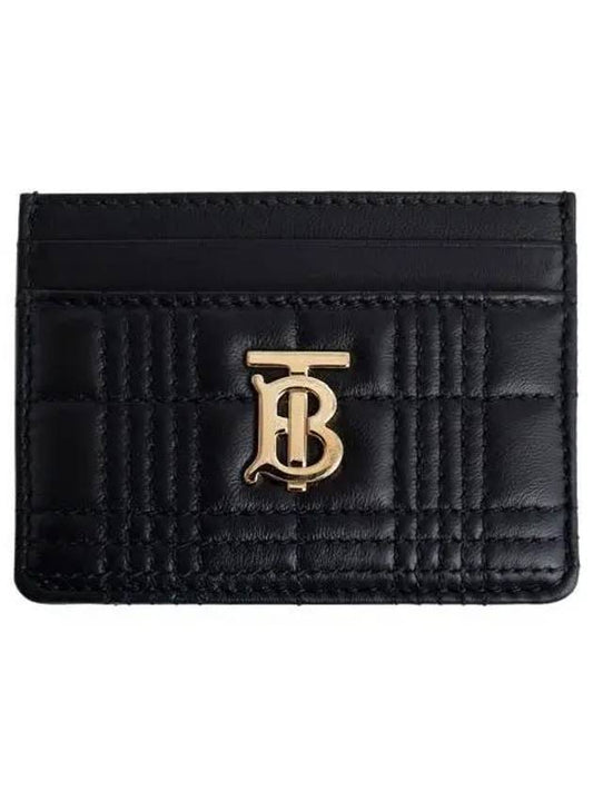 Quilted Lambskin Lola Card Wallet Black - BURBERRY - BALAAN